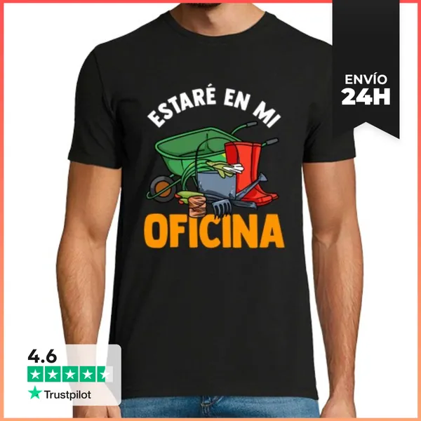 Camiseta Hombre Clásica Estaré En Mi Oficina Jardinero Plantas