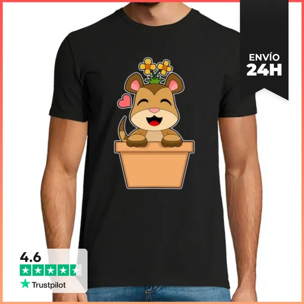 Camiseta Hombre Clásica Flor De Suricata LaTostadora