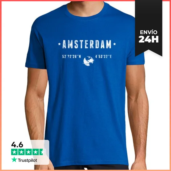 Camiseta Hombre Clásica ámsterdam LaTostadora