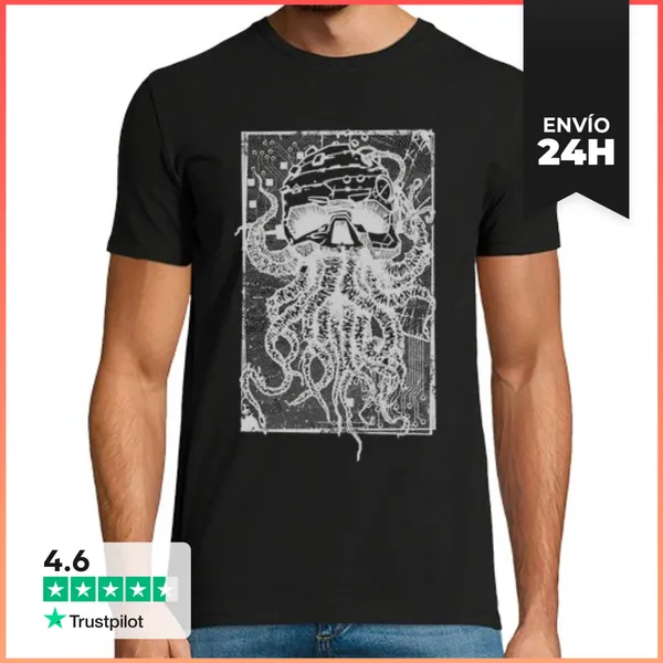 Camiseta Hombre Clásica Octopus Blanco LaTostadora