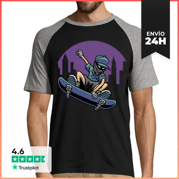Camiseta Hombre, Estilo Béisbol SKATER URBANO CIUDAD RASCACIELOS