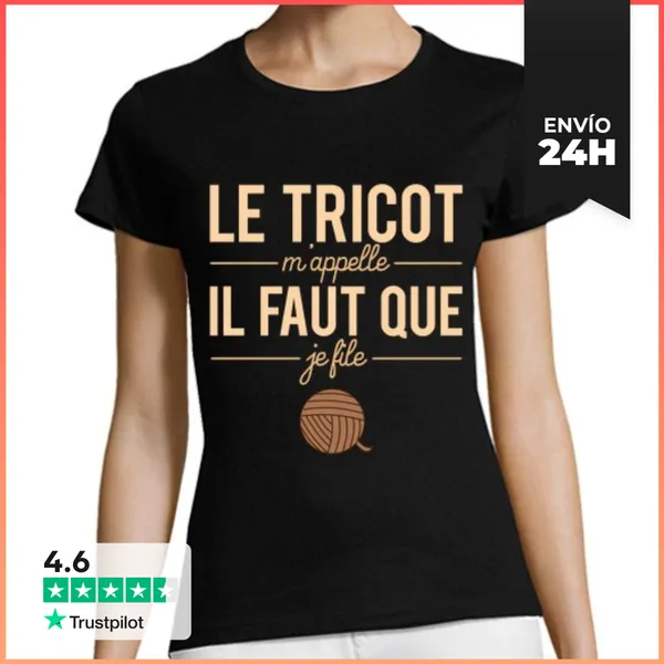 Camiseta Mujer Clásica Tejer Me Llama Tengo Que Hilar LaTostadora