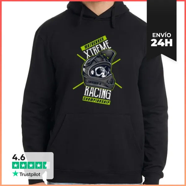Sudadera Unisex Con Capucha Motocross LaTostadora