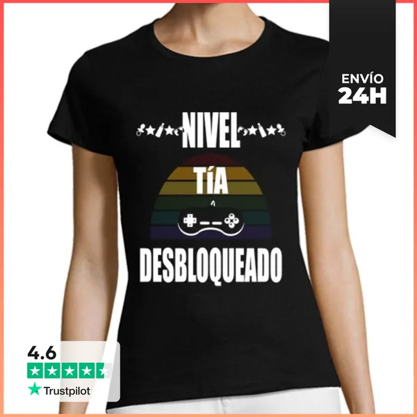 Camiseta Mujer Clásica Gamer Nivel Tia Desbloqueado Blanco