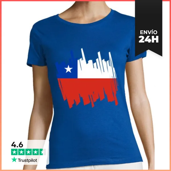 Camiseta Mujer Clásica Bandera Chile LaTostadora