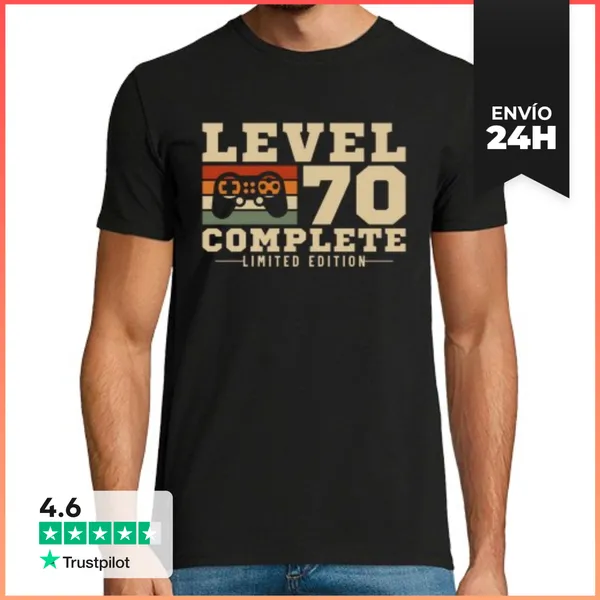 Camiseta Hombre Clásica 70 Aniversario Nivel 70 Completo