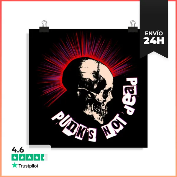 Póster Cuadrado Punks Not Dead LaTostadora