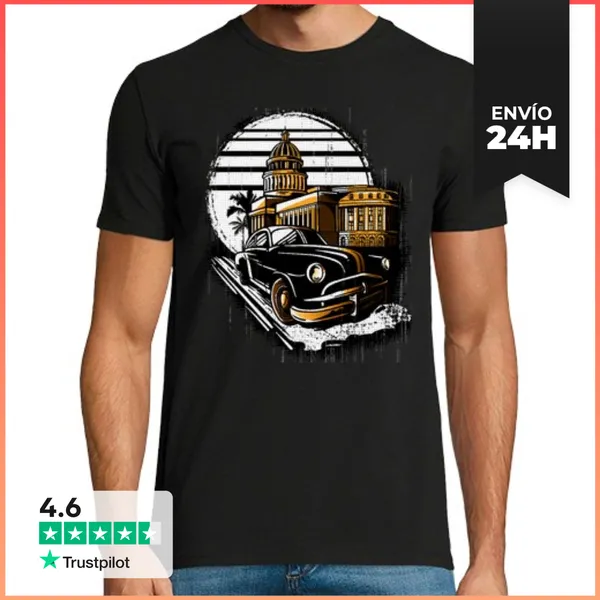 Camiseta Hombre Clásica Havana Cuba Capitol Gift LaTostadora
