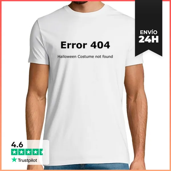 Camiseta Hombre Clásica 404 De Error - No Se Encuentra Disfraz De