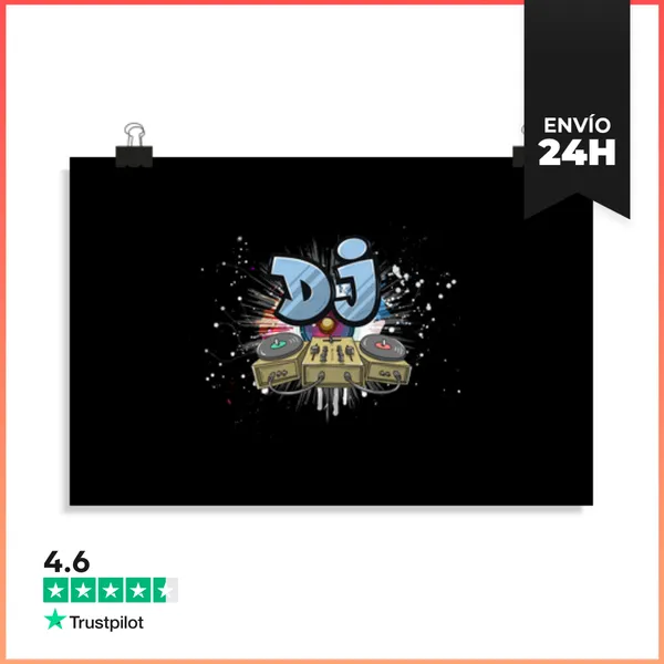 Póster Horizontal Amante De La Música Dj Reproductor De Música