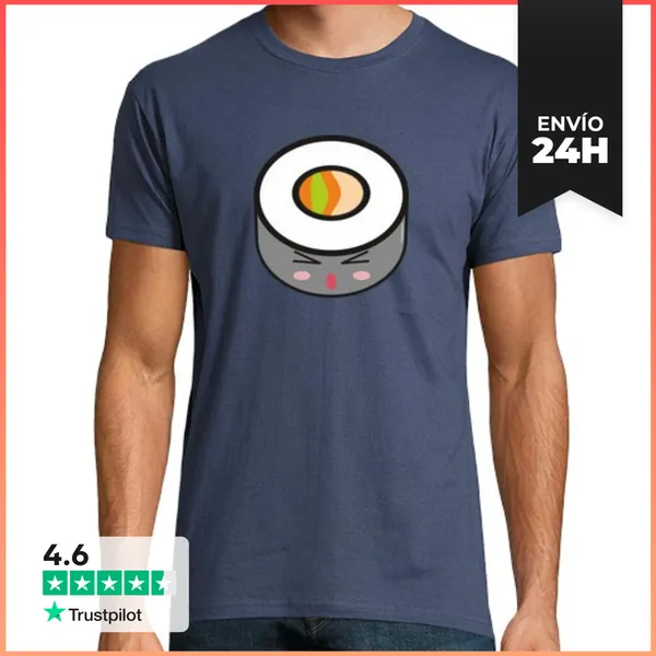 Camiseta Hombre Clásica Camiseta Sushi Kawaii LaTostadora