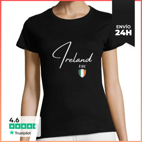 Camiseta Mujer Clásica Bandera De Irlanda, Amo Irlanda