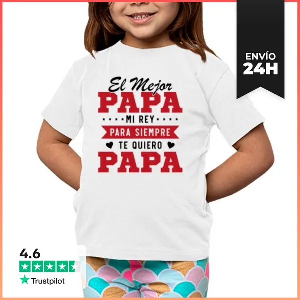 Camiseta Clásica Para Niños El Mejor Papá Mi Rey Para Siempre Te