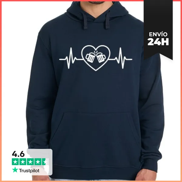 Sudadera Unisex Con Capucha J Amo La Cerveza Humor Alcohol