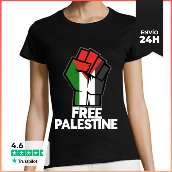 Camiseta Mujer Clásica Palestina Libre Palestino Patriótico