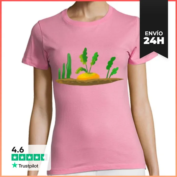 Camiseta Mujer Clásica HUERTA, ZANAHORIA LaTostadora