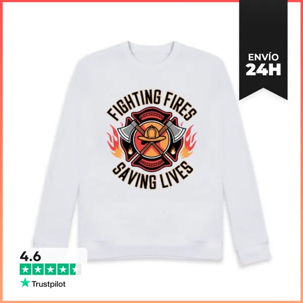 Sudadera Unisex Combatir Las Llamas Salvar Vidas Insignia Cruz De