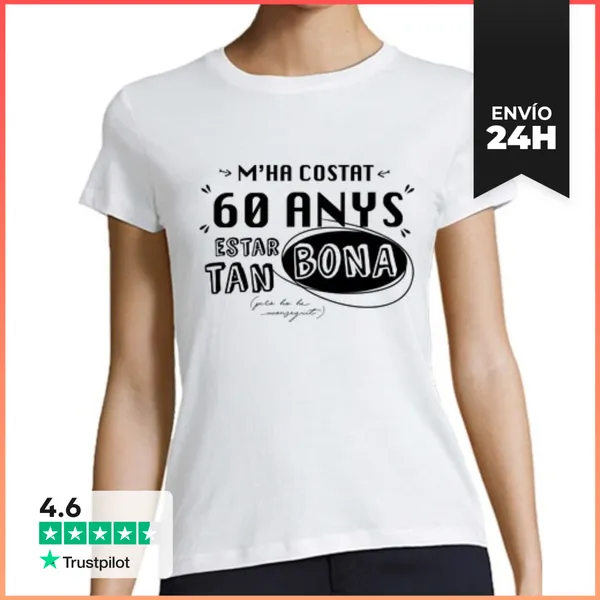 Camiseta Mujer Clásica 60 Anys Regal En Valencià N-D LaTostadora