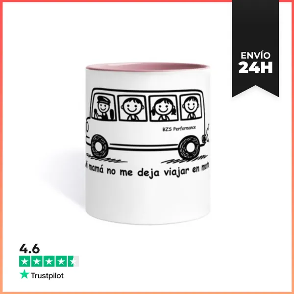 Taza De Colores Mi Mama No Me Deja Viajar En Moto LaTostadora