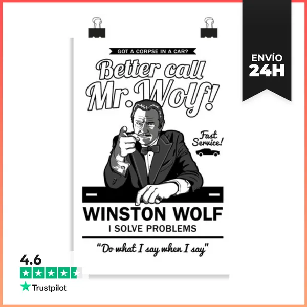 Póster Vertical Better Call Mr. Wolf LaTostadora
