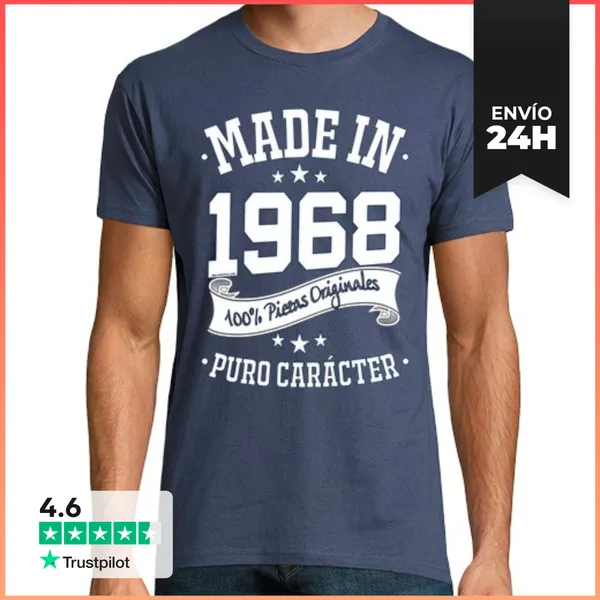 Camiseta Hombre Clásica Made In 1968 LaTostadora
