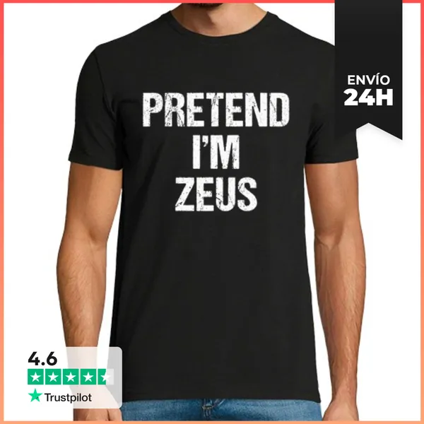 Camiseta Hombre Clásica Fingir Que Soy Zeus Disfraz Dios Griego
