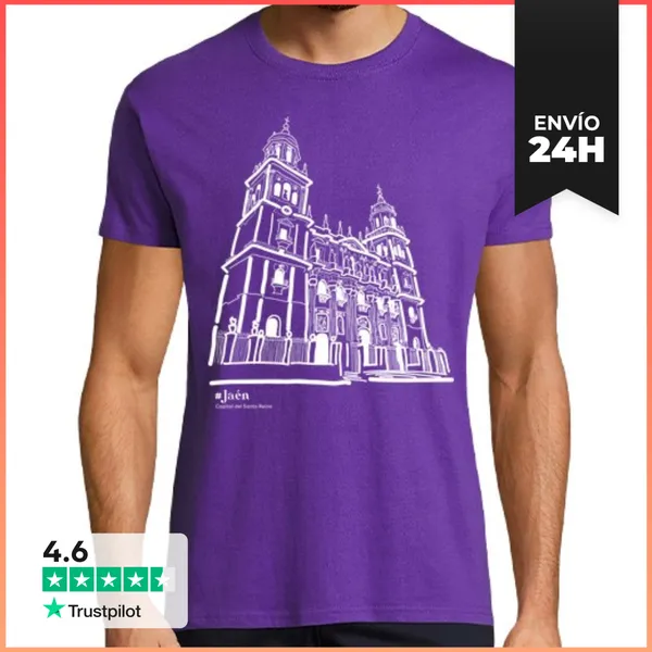 Camiseta Hombre Clásica Jaén Capital Catedral Blanco Él