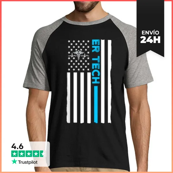 Camiseta Hombre, Estilo Béisbol Técnico De Emergencias Bandera De