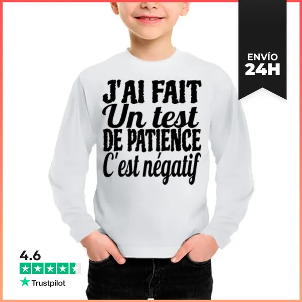 Camiseta Manga Larga Para Niños Niño, Manga Larga, Blanco