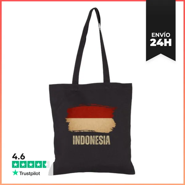 Bolsa De Tela Bandera De Indonesia Vintage Grunge LaTostadora