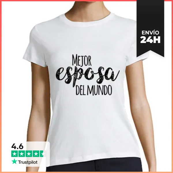 Camiseta Mujer Clásica Mejor Esposa Del Mundo LaTostadora