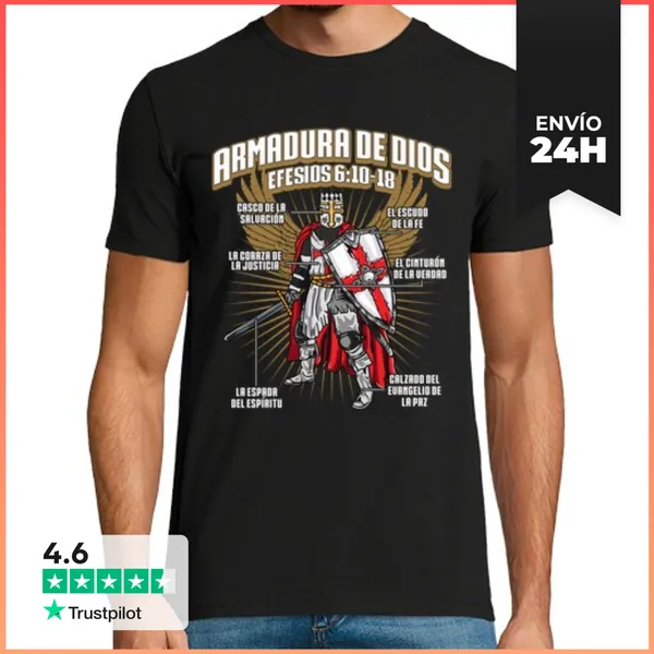 Camiseta Hombre Clásica Armadura De Dios Caballero Templario