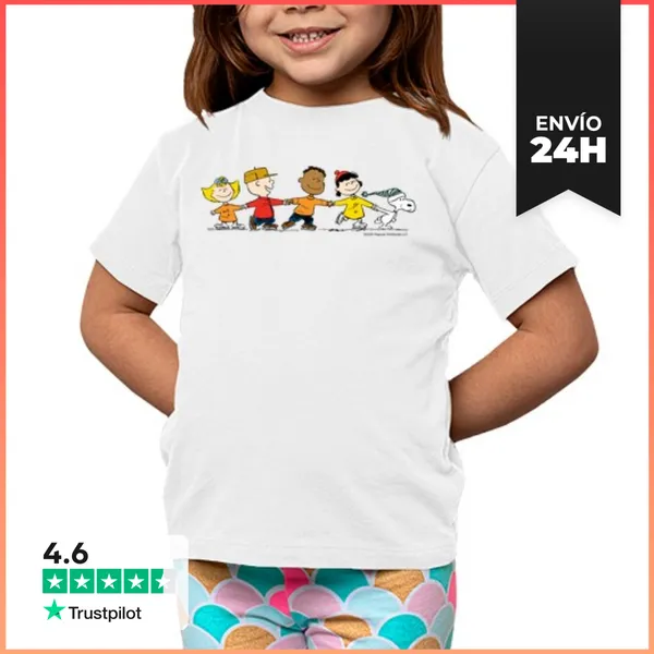 Camiseta Clásica Para Niños Peanuts Patinando Sobre Hielo