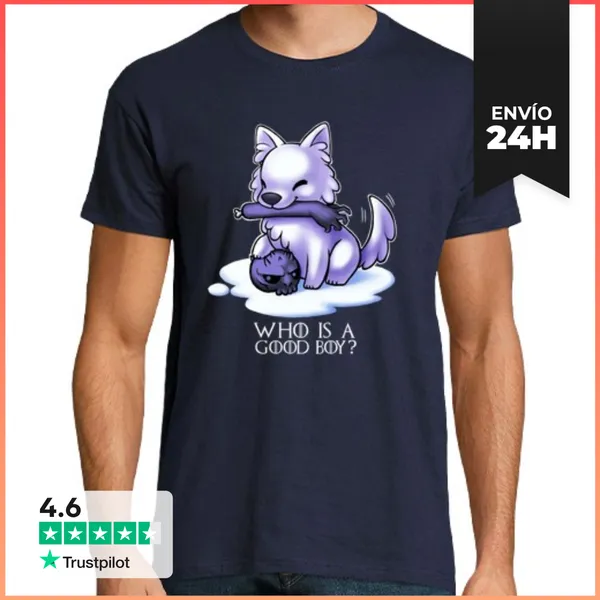 Camiseta Hombre Clásica How Is A Good Boy - Ghost Stark GOT