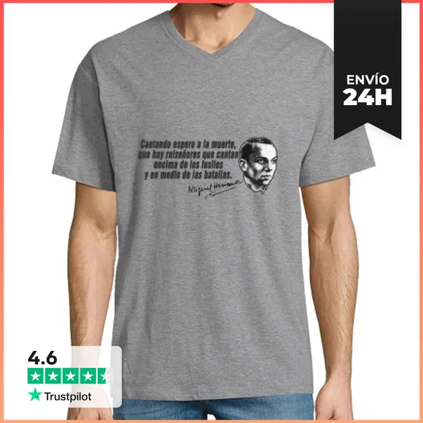 Camiseta Hombre, Cuello Pico Miguel Hernández LaTostadora
