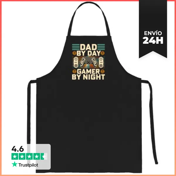 Delantal DAD BY DAY GAMER BY NIGHT LaTostadora