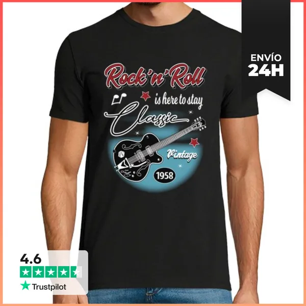 Camiseta Hombre Clásica Camiseta Rockabilly 50s Rockers Vintage