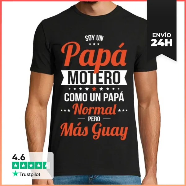 Camiseta Hombre Clásica Soy Un Papá Motero Más Guay LaTostadora