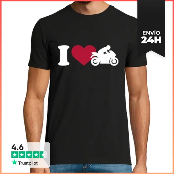 Camiseta Hombre Clásica Amo La Motocicleta LaTostadora