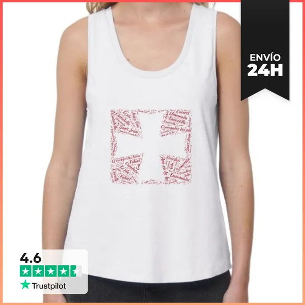 Camiseta Mujer Sin Mangas, Loose Fit Camiseta Sin Mangas Mujer