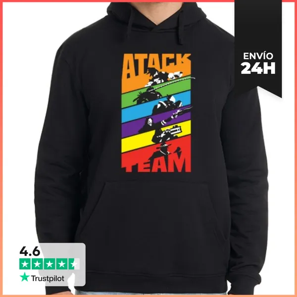 Sudadera Unisex Con Capucha Heroes: Atack Team LaTostadora