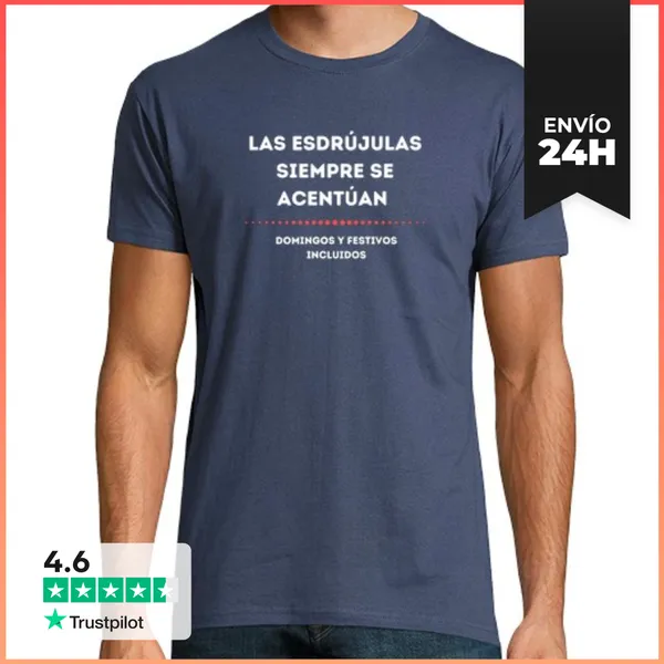 Camiseta Hombre Clásica Esdrújulas Blanco LaTostadora