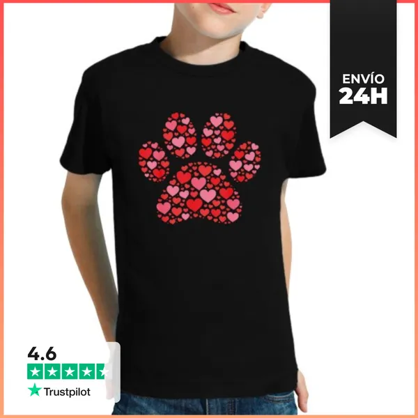 Camiseta Clásica Para Niños Día De San Valentín Patita De Gato