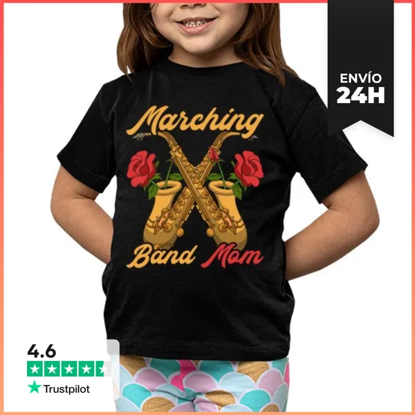 Camiseta Clásica Para Niños Madre De Banda De Marcha Saxofonista