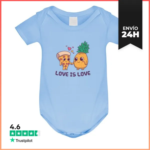 Body Bebé Amor LGTB Pizza Con Piña Body Bebé LaTostadora