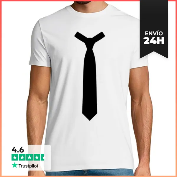 Camiseta Hombre Clásica Corbata De Lazo Negro LaTostadora