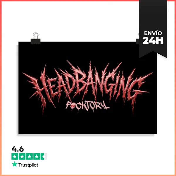 Póster Horizontal Headbanging Rojo LaTostadora