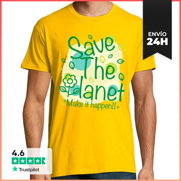Camiseta Hombre Clásica SAVE THE PLANET 4 LaTostadora