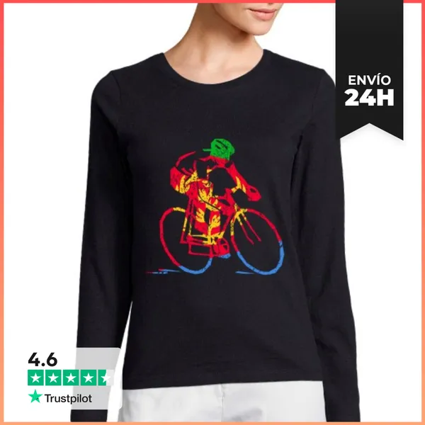 Camiseta Mujer Manga Larga Ciclista Eritreo Carrera De Ruta