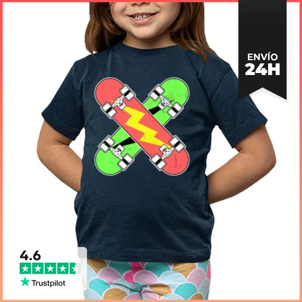 Camiseta Clásica Para Niños Skateboard Kids LaTostadora